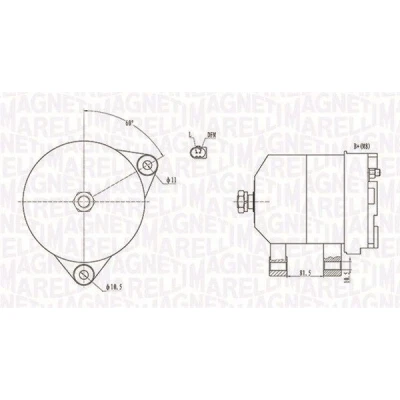 Kuva MAGNETI MARELLI 063731915010 Laturi 12V 110A CITROËN: Jumper II Van, Jumpy MPV, Bussi, PEUGEOT: Boxer Bussi