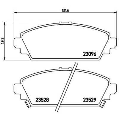 Kuva BREMBO P 28 031 Jarrupalat akustisella kulumavaroittimella Ilman tarvikkeita HONDA: CIVIC 7 Hatchback, Accord 6 Limousine,
