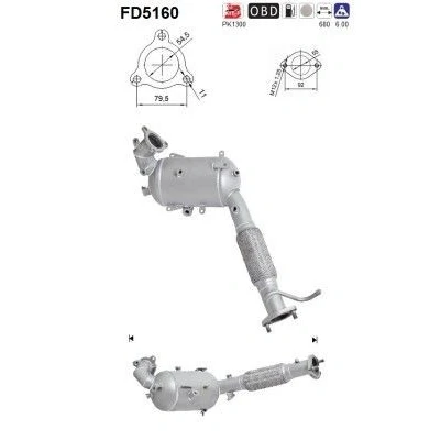 Kuva AS FD5160 Hiukkassuodatin Euro 5 Kordieriitti
