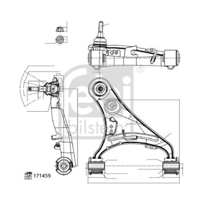 Kuva Tukivarsi, pyöräntuenta, Etuakseli, vasen, Yläpuolella LAND ROVER DISCOVERY IV, VAN IV OE LR 014133, 051615