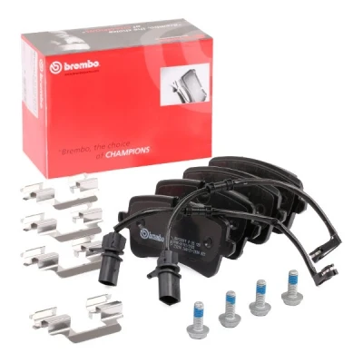 Kuva BREMBO P 85 120 Jarrupalat Sis. kulumisenilmaisimen Jarrusatulan ruuveilla Tarvikkeilla AUDI: A8 D4, A4 B9 Avant, Sedan