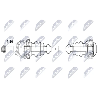 Kuva NTY NPW BM 210 Vetoakseli Taka akseli, vasen, oikea 643mm Käsivaihteisto BMW: X5 (E53) 3.0 i, 4.8 is, 4.4 d, 4.6 is 2000 2006