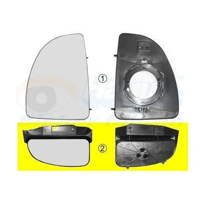Kuva VAN WEZEL 1747833 Sivupeilin Lasi Vasen Ala osa FIAT: Ducato II Van, Bussi, Flatbed Kuorma auto/Alusta, PEUGEOT: Boxer Bussi