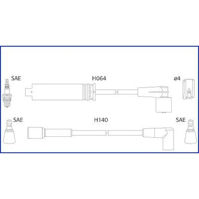 Kuva HITACHI 134239 Sytytysjohto CHEVROLET: Kalos Hatchback, DAEWOO: Sedan, Hatchback