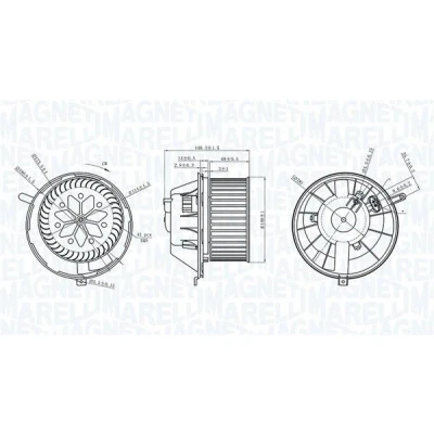 Kuva MAGNETI MARELLI 069412229010 Sähkömoottori, Sisätilanpuhallin 12 VOLKSWAGEN: Golf 5, Caddy 3, SKODA: Octavia 2 Combi
