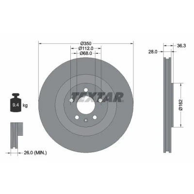 Kuva TEXTAR PRO+ 92290405 Jarrulevyt AUDI: Q7, A6 C8 Avant