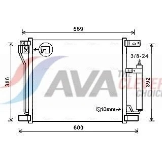 Kuva PRASCO DN5401D Ilmastoinnin Lauhdutin Vedenerottimella 15,5 10,2 Alumiini 487 R 134a