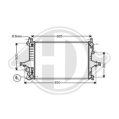 Kuva DIEDERICHS DCM3506 Jäähdytin 622mm 426mm 40mm Climate VOLVO: V70 2, S60 I, S80 I