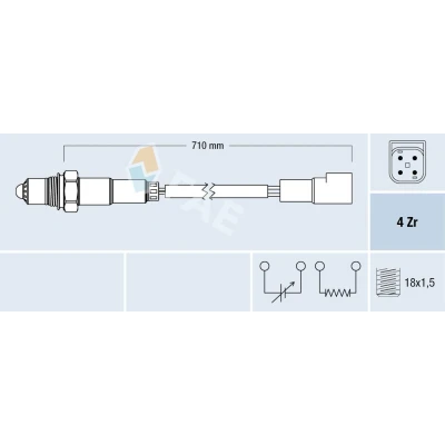 Kuva Lambda sondi, Edessä, Oikea BMW, FORD OE 1025958, 51742230, 6847914