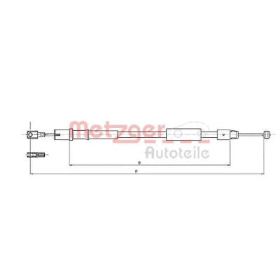 Kuva METZGER 10.9836 Käsijarruvaijeri Taakse, oikea 1152/903 COFLE MERCEDES BENZ: Vito Bussi, Mixto