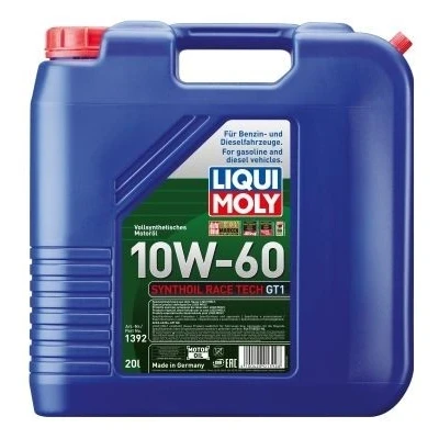 Kuva Liqui Moly Synthoil Race Tech GT1 10W 60 20l Moottoriöljy 1392 NISSAN: Qashqai / Qashqai+2 I, 2, MICRA 5, RENAULT: MEGANE 3 Grandtour, CLIO 2