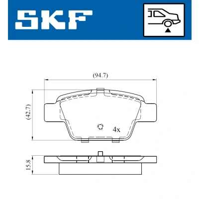 Kuva SKF VKBP 90315 Jarrupalat Ei kulumisenilmaisimelle