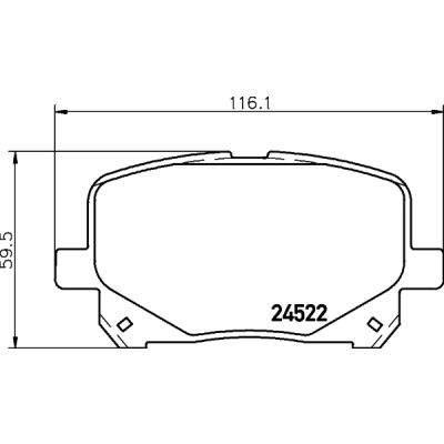 Kuva HELLA 8DB 355 013 161 Jarrupalat Ei kulumisenilmaisimelle TOYOTA: Previa / Estima II