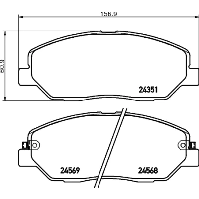 Kuva HELLA 8DB 355 012 371 Jarrupalat akustisella kulumavaroittimella Tarvikkeilla KIA: SORENTO 2, 1, HYUNDAI: Santa Fe I