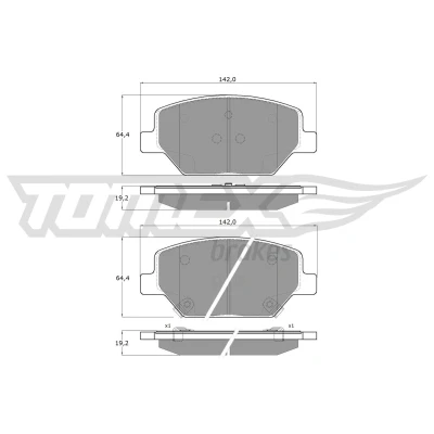 Kuva TOMEX brakes TX 19 10 Jarrupalat Etuakseli akustisella kulumavaroittimella Tarvikkeilla OPEL: Insignia B Grand Sport, Sports Tourer