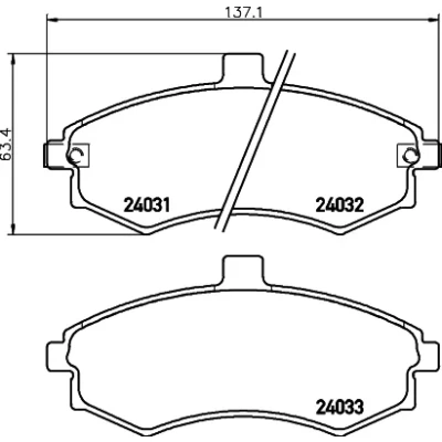 Kuva HELLA 8DB 355 010 481 Jarrupalat akustisella kulumavaroittimella HYUNDAI: Elantra III Hatchback, Sedan