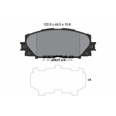 Kuva TEXTAR 2445101 Jarrupalat Ei kulumisenilmaisimelle TOYOTA: Prius III Hatchback, IV Liftback, PHV LEXUS: CT