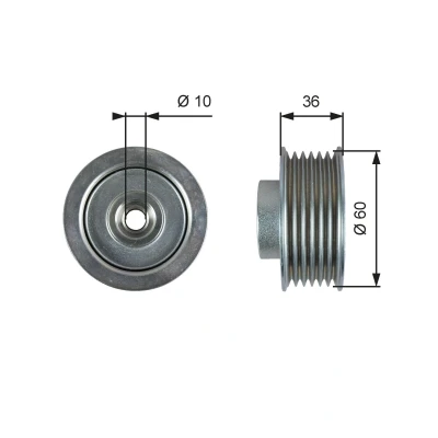Kuva GATES T36753 Ohjainrulla FleetRunner Micro V Stretch Fit urilla SUZUKI: Grand Vitara 1 SUV