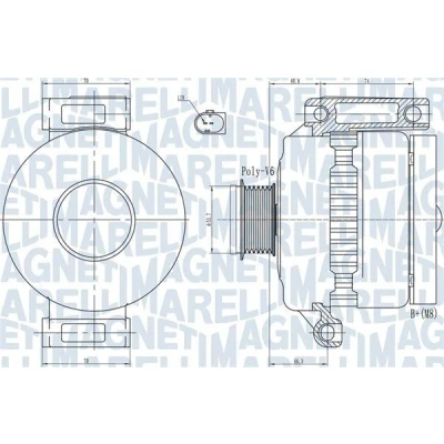Kuva MAGNETI MARELLI 063731923010 Laturi 14V 150A FORD: MONDEO 4 Turnier, Galaxy Mk2 MPV, S Max Mk1