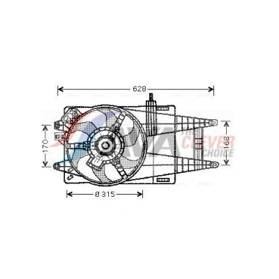 Kuva AVA COOLING SYSTEMS FT7524 Jäähdyttimen Tuuletin 315mm 12V 160W FIAT: Punto II Hatchback