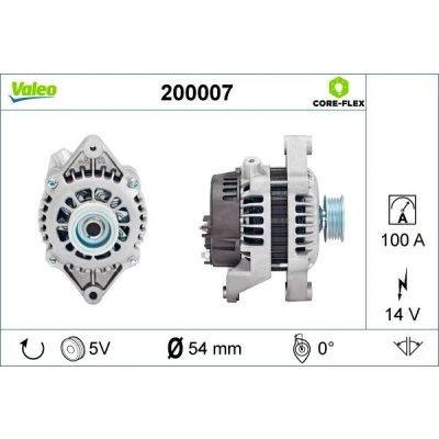 Kuva VALEO 200007 Laturi 14V 100A OPEL: Astra G CC, Vectra C Caravan, Zafira A
