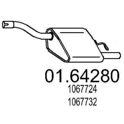 Kuva MTS 01.64280 Takaäänenvaimennin 700 FORD: Focus Mk1 Hatchback