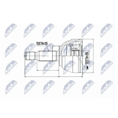 Kuva Nivelsarja, vetoakseli, Etuakseli, oikea, vasen Ford Tourneo connect, Transit connect OE 1329584, 1329586, 4490557