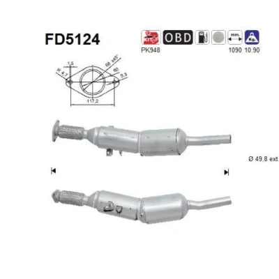 Kuva AS FD5124 Hiukkassuodatin Euro 5 Kordieriitti
