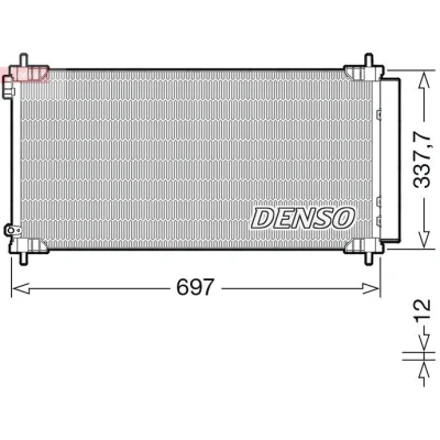 Kuva DENSO DCN50120 Ilmastoinnin Lauhdutin Vedenerottimella R 134a TOYOTA: Auris Farmari, Hatchback