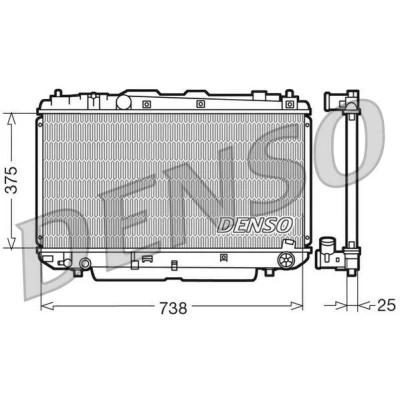 Kuva DENSO DRM50021 Jäähdytin Alumiini 738mm 375mm 25mm TOYOTA: RAV4 II SUV (XA20) 2.0 D 4WD 2001 2005