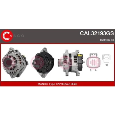 Kuva CASCO CAL15214AS Laturi 12V 110A VOLVO: S40 I, V40 Farmari, RENAULT: MEGANE 1, 1 Classic, SKODA: Octavia I Hatchback, Combi