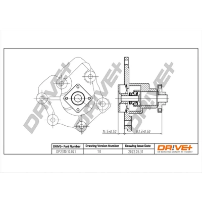 Kuva Dr!ve+ DP2310.10.021 Vesipumppu Tiivisteillä Mekaaninen Moniurahihnavedolle FORD: Transit Mk4 Flatbed Kuorma auto/Alusta