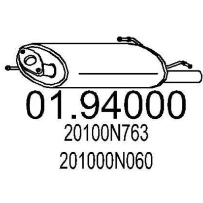 Kuva MTS 01.94000 Takaäänenvaimennin 600