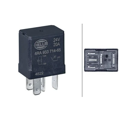 Kuva HELLA 4RA 933 714 651 Rele, Työvirta 20A 4 napaa