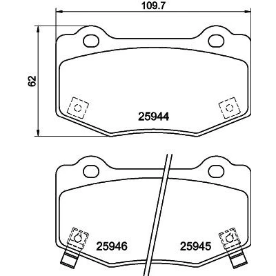 Kuva HELLA 8DB 355 043 851 Jarrupalat akustisella kulumavaroittimella