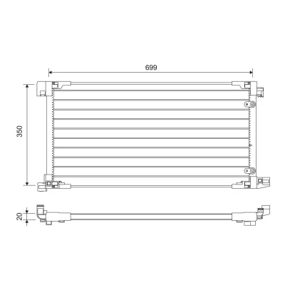 Kuva VALEO 822669 Ilmastoinnin Lauhdutin ilman vedenerotinta Alumiini 364