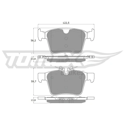 Kuva TOMEX brakes TX 18 162 Jarrupalat Taka akseli valmius kulumisenilmaisemelle JAGUAR: I Pace (X590) EV400 AWD, EV320 AWD 2018