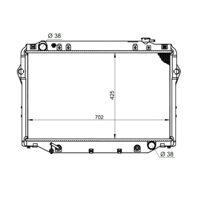 Kuva NRF 596712 Jäähdytin Alumiini 702 425 32 Jäähdytysrivat juotetut TOYOTA: Land Cruiser 80
