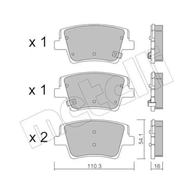 Kuva METELLI 22 1284 0 Jarrupalat akustisella kulumavaroittimella
