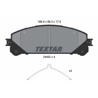 Kuva TEXTAR 2445201 Jarrupalat Ei kulumisenilmaisimelle Tarvikkeilla TOYOTA: RAV4 III SUV, IV V, LEXUS: RX IV,