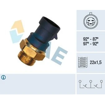 Kuva Lämpökytkin, jäähdyttimen puhallin ALFA ROMEO, CITROËN, FIAT, LANCIA, PEUGEOT OE 004210 2167, 009849 1559, 09849 1559
