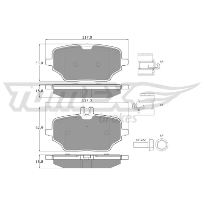 Kuva TOMEX brakes TX 52 64 ABS Anturi Etuakseli aktiivisensori 700mm