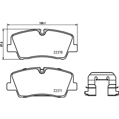 Kuva BREMBO P 30 085 Jarrupalat Kulumisenilmaisemelle Tarvikkeilla