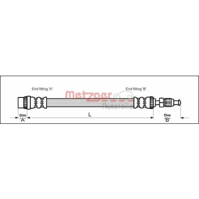 Kuva METZGER 4114712 Jarruletku 472 M10 x 1 CITROËN: Evasion, PEUGEOT: Expert I Van