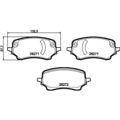 Kuva HELLA 8DB 355 040 991 Jarrupalat Kulumisenilmaisemelle Jarrusatulan ruuveilla Tarvikkeilla FORD: Puma SUV