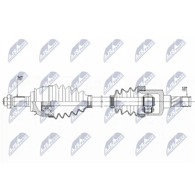 Kuva NTY NPW BM 155 Vetoakseli Taka akseli, oikea 620, 56 MINI: Hatchback