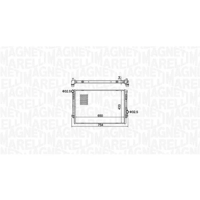 Kuva MAGNETI MARELLI 350213156200 Jäähdytin 650 433 34 Jäähdytysrivat mekaan. kiinnitetyt VOLKSWAGEN: Passat B8 Variant, Sedan