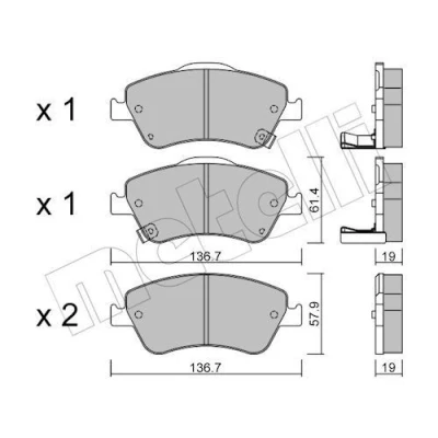 Kuva Jarrupalasarja, levyjarru, Etuakseli TOYOTA AURIS, AURIS VAN Skåp/halvkombi, COROLLA Sedan OE 04465 02160, 02200, 02210
