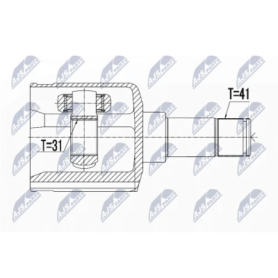 Kuva NTY NPW FR 061 Vetonivel Käsivaihteisto, 6 portainen Etuakseli, vasen FORD: Transit Mk6 Van, Bussi, Flatbed Kuorma auto/Alusta