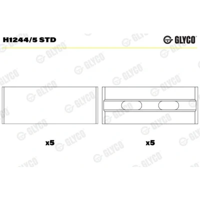 Kuva GLYCO H1244/5 STD Kampiakselin Laakeri TOYOTA: Land Cruiser Prado 120